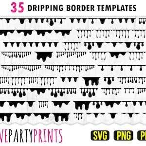 Dripping Borders Svg, Dripping Blood Svg, Dripping Honey Svg, Dripping Slime Svg, Dripping Chocolate Svg, Borders Bundle Svg, 1206