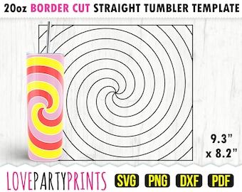 Swirl Burst Tumbler SVG, DXF, PNG, Pdf, 20 oz Skinny Tumbler-sjabloon, Tumbler Wrap-bestand, 20oz rechte muur, sjabloon gesneden bestand, 1212