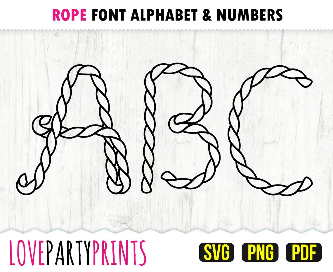 ROPE FONT SVG Png Pdf Rope Font Clipart Rodeo Font Etsy