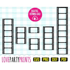 Camera Film Strip SVG, DXF, PNG, Pdf, Negative Film Strip, Film Reel, Vector Clipart, Cutting Files, (svg570)