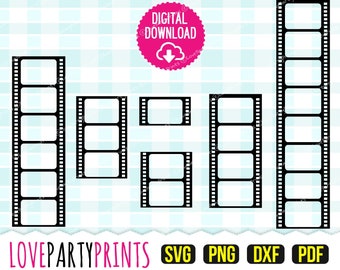 Camera Film Strip SVG, DXF, PNG, Pdf, Negative Film Strip, Film Reel, Vector Clipart, Cutting Files, (svg570)