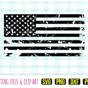 Distressed American Flag Svg, DXF, PNG, PDF, Grunge, Distressed, Clip Art, Cutting files, 403