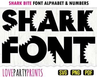 SHARK FONT SVG, Png and Pdf files, 300dpi High Quality, Silhouette Vector, Create your own banner (SVG936)