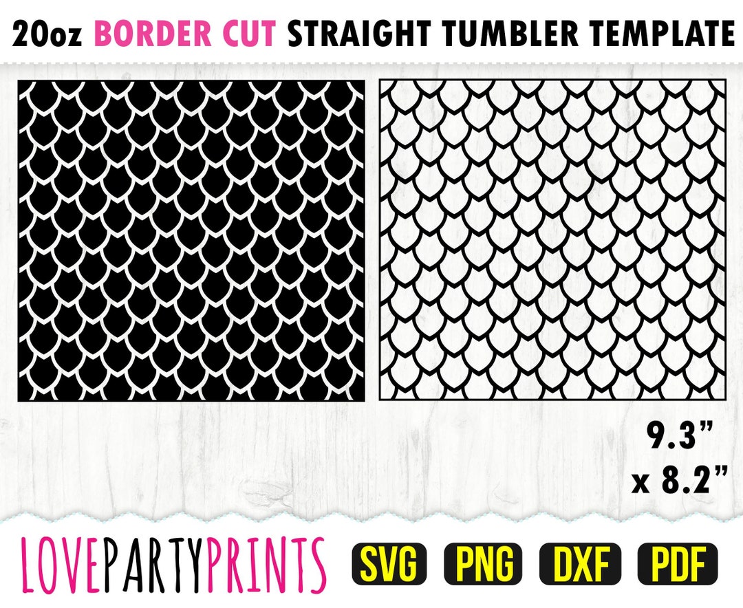 Dragon Scales Wrap SVG, DXF, PNG, Pdf, 20 Oz Skinny Tumbler Template