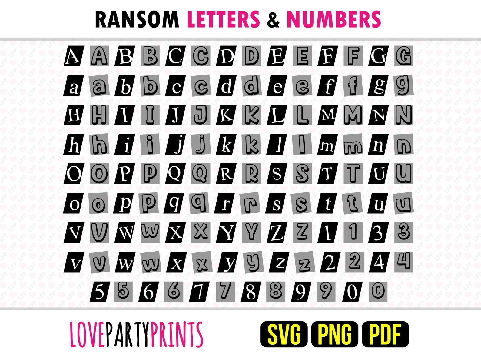 Ransom Letters Numbers Font SVG PNG Pdf, 14 Magazine Fonts BUNDLE, 868 ...