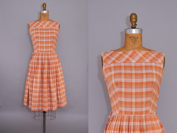 orange 50s dress