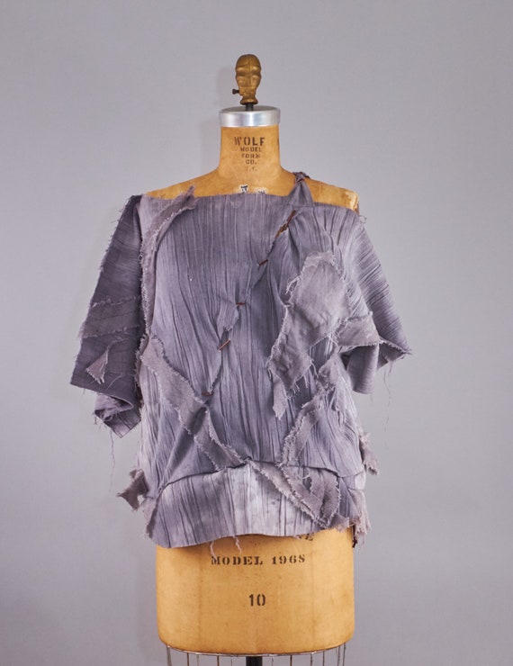 80s Oversized Deconstructed Patchwork Cotton Top - image 5