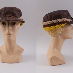 Gorra vintage de punto de los años 50 con visera