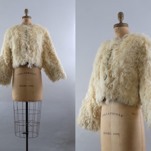 60s Mongolian Lamb Fur Jacket – Curly Shearling  - Boho Jacket - Size Medium