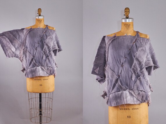 80s Oversized Deconstructed Patchwork Cotton Top - image 4