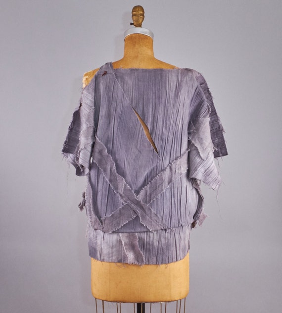 80s Oversized Deconstructed Patchwork Cotton Top - image 9