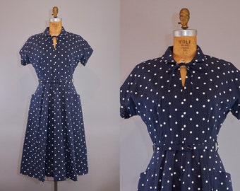 Blue Polka Dot Dress | Etsy