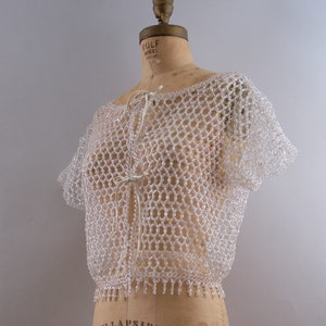 Vintage 60s Clear Lucite Beaded Jacket Medium image 3