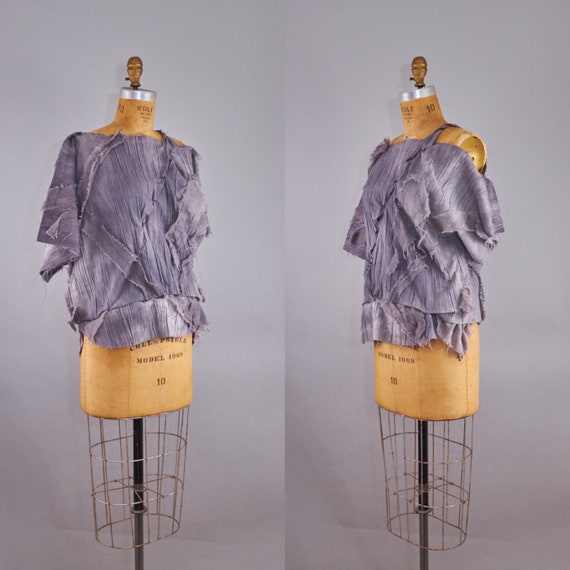 80s Oversized Deconstructed Patchwork Cotton Top - image 8