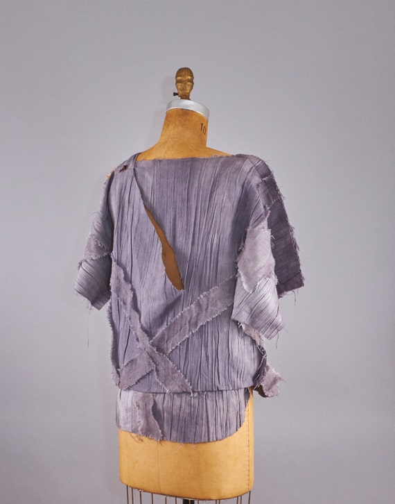 80s Oversized Deconstructed Patchwork Cotton Top - image 10