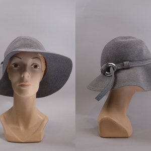 Vintage 60s Gray Wool Brim Hat  Adolfo II