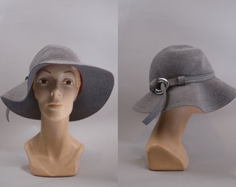 Vintage 60s Gray Wool Brim Hat  Adolfo II