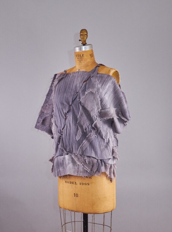 80s Oversized Deconstructed Patchwork Cotton Top - image 6