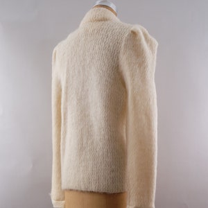 Vintage Alafoss Iceland Pure Virgin Wool Ivory Cardigan Medium image 8