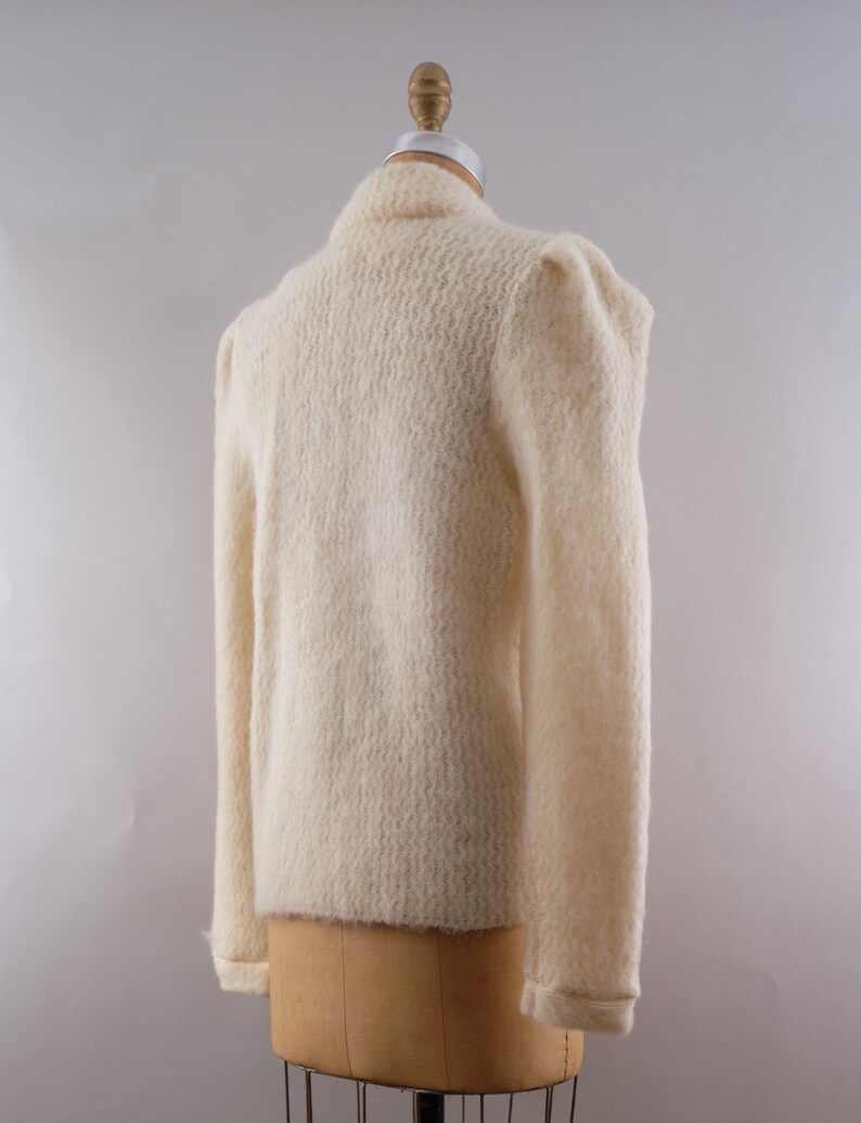 Vintage Alafoss Iceland Pure Virgin Wool Ivory Cardigan Medium image 8