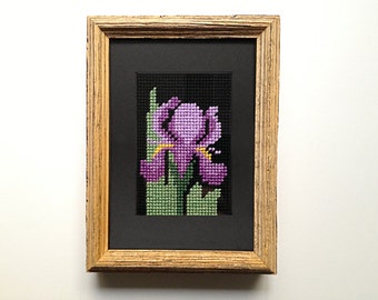 Iris - Needlepoint Framed