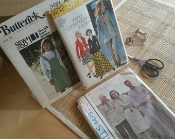 Butterick 70s S-10 Lot of Vintage Patterns Simplicity 5212 and McCall's 4473