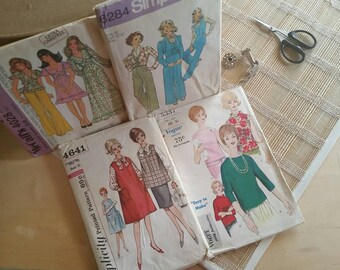 Simplicity 50s-70s S-10 Lot of Vintage Patterns 6284 - 4641 Maternity McCall's 4028 and Vogue 5337