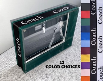 Baseball Coach Custom Photo Frame, Team Colors, 4x6, Any Sport, Lacrosse, Soccer, Softball
