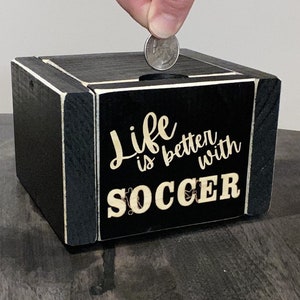 Soccer Bank, Soccer Coin Bank, Soccer Piggy Bank, Soccer Birthday Gift, Soccer Player Gift, Soccer Bedroom, Money Bank, Fun Soccer Gift