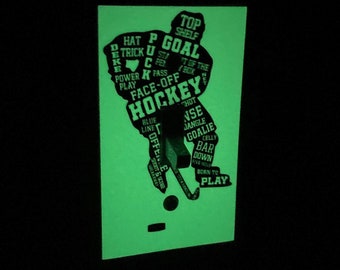 Hockey Player -  Light Switch Cover Decal