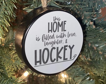 Hockey Home Puck Ornament