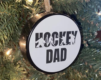 Hockey Dad Puck Ornament