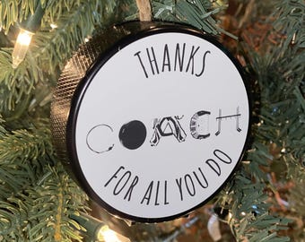 Hockey Coach Puck Ornament