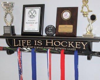 Life is Hockey  The rest is what happens between games  -  Trophy Shelf