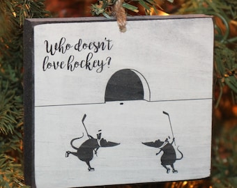 Mice Playing Hockey - Sign