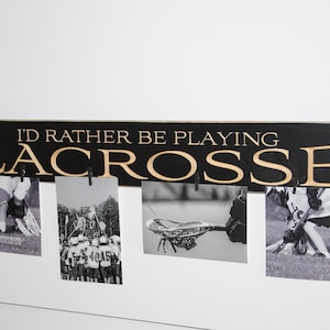 Distressed Wood Lacrosse Photo Display: Lacrosse Room Decor