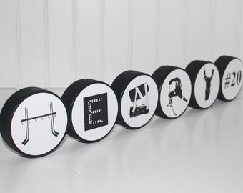 Hockey Name Puck Decor