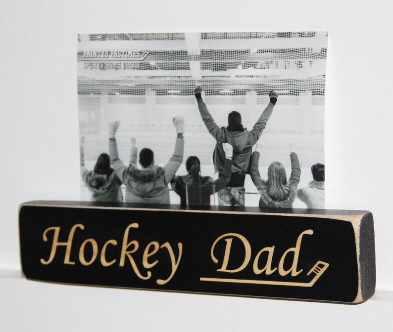 Hockey Dad Gift,Hockey Dad Photo Display,Hockey Room Decor,Hockey Mom Gift Idea,Gift for Hockey Dad,Hockey Mom Frame,Hockey Family Frame image 1