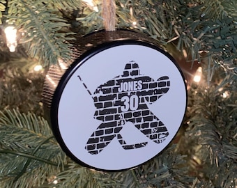 Custom Hockey Goalie Puck Ornament