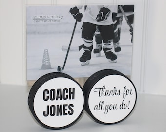 Hockey Coach Puck Photo Display