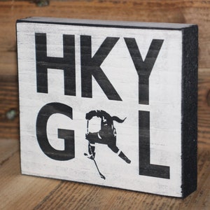 Hockey Goalie Gift Idea,Hockey Goalie Room Decor,Hockey Goalie Mom,Hockey Gifts,Hockey Goalie Bedroom,Gifts for Hockey Goalie,Hockey Room HKY GRL - Sign