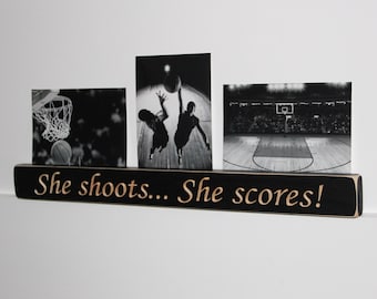 She Shoots... She Scores!  -  Photo Sign