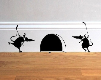 Mice Playing Hockey  -  Decal