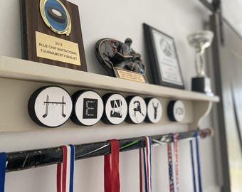 Custom Hockey Name Puck Display Shelf