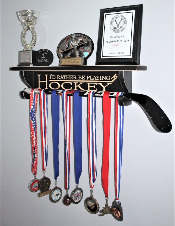 Hockey Trophy Shelf,hockey Stick Shelf,hockey Wall Decor,hockey