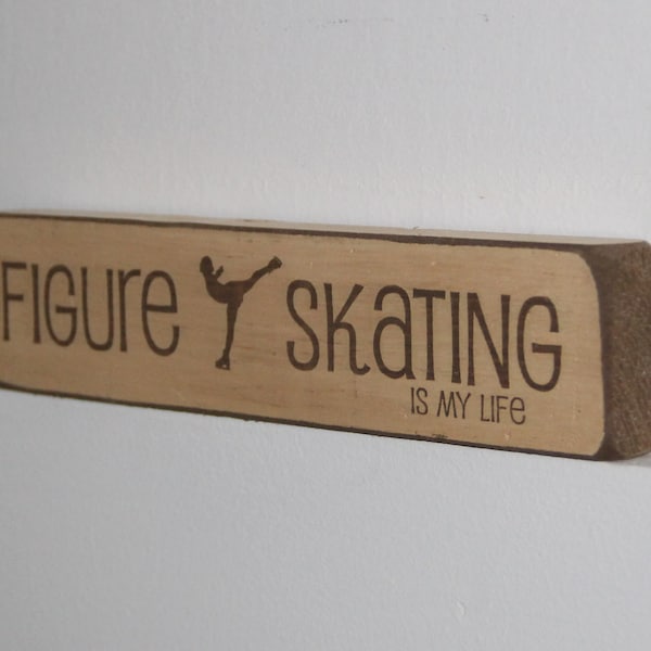 Figure Skating Sign: Laser Cut Wood Room Decor
