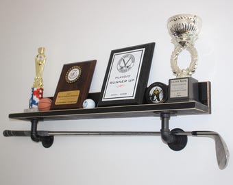 Golf Shelf with Industrial Pipes