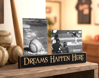Baseball Photo Display: Wood Sign, Sports Room Decor, Player Gift for Any Sport