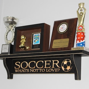 Soccer Trophy Shelf, Soccer Gift, Soccer Decor, Soccer Coach Gift, Soccer Mom, Soccer Bedroom, Soccer Room Decor, Gift for Soccer Player