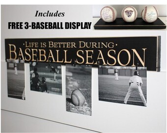 Baseball Sign w/ Photo Clips